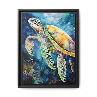 Gliding Turtle Canvas Wall Art with Frame